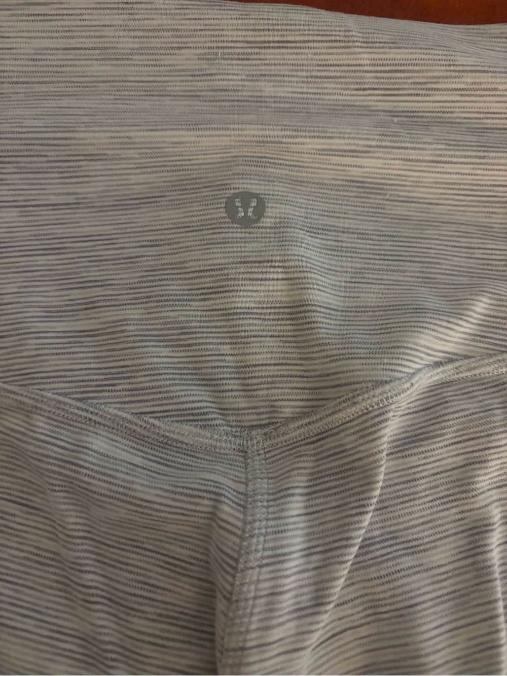 lululemon Align Light Gray and White Striped Leggings
